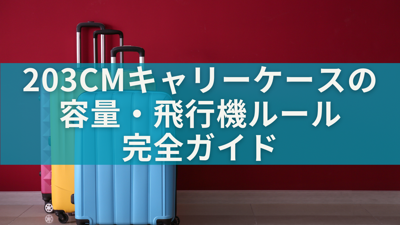 203cmキャリーケースの容量ってどれくらい？飛行機ルール含む完全ガイド
